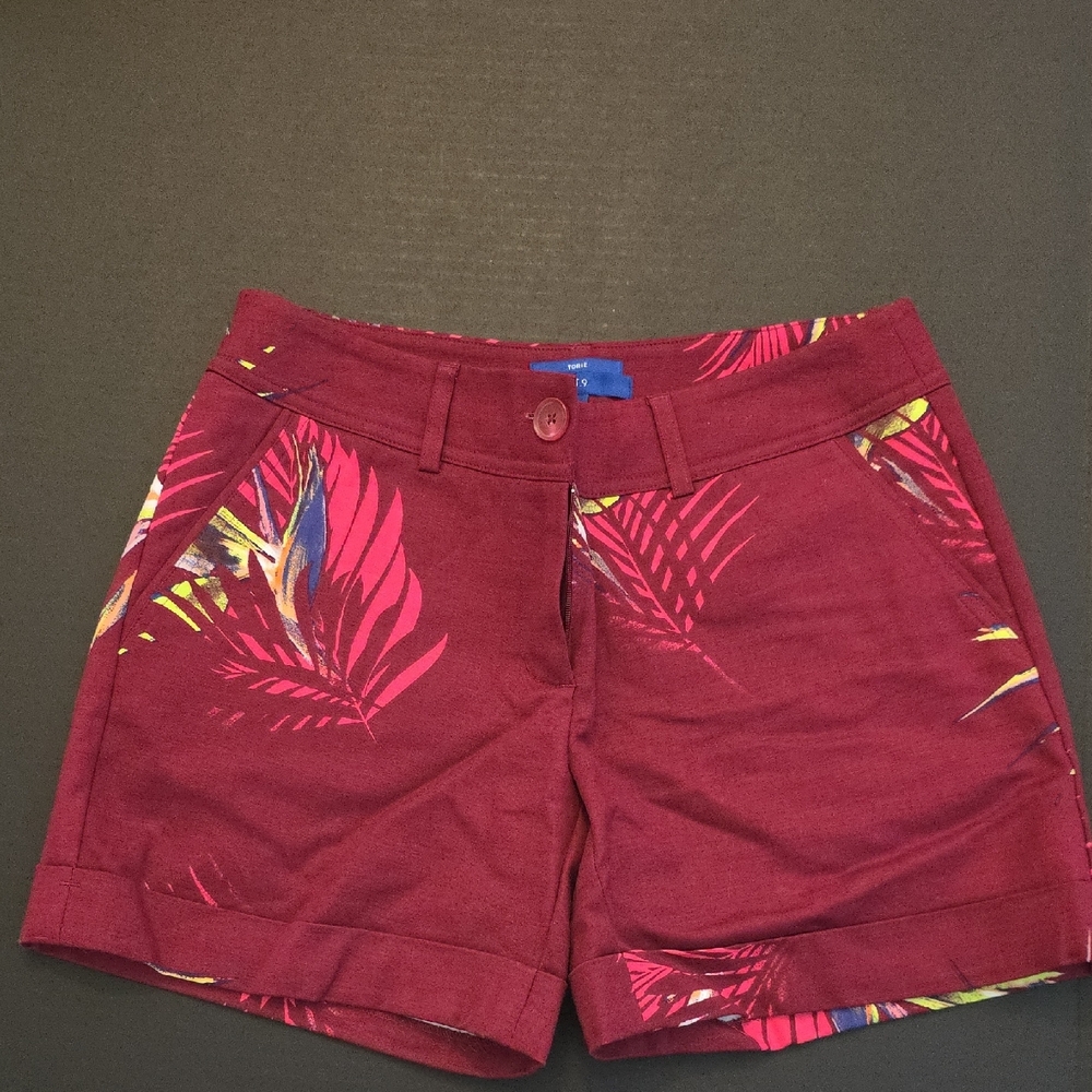 Apt. 9 Red Bermuda Shorts with Tropical Print